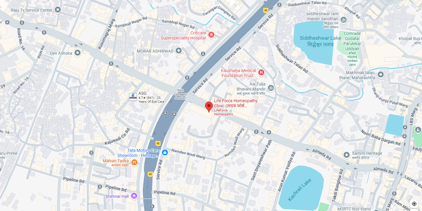 Map showing Life Force Homeopathy Clinic in Thane