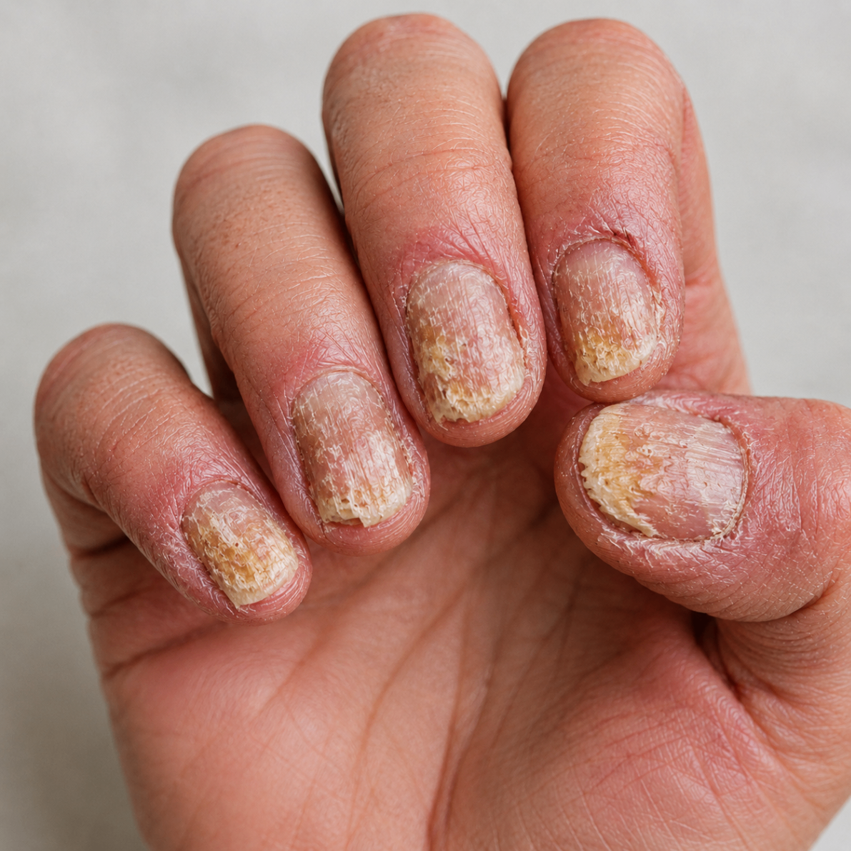 Nail psoriasis close-up