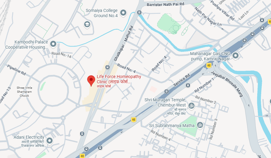 Map showing Life Force Homeopathy Clinic in Chembur